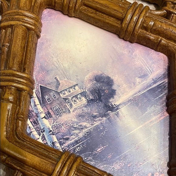 Vintage Bamboo Wall Art with Scenic Print - Picture 3 of 3